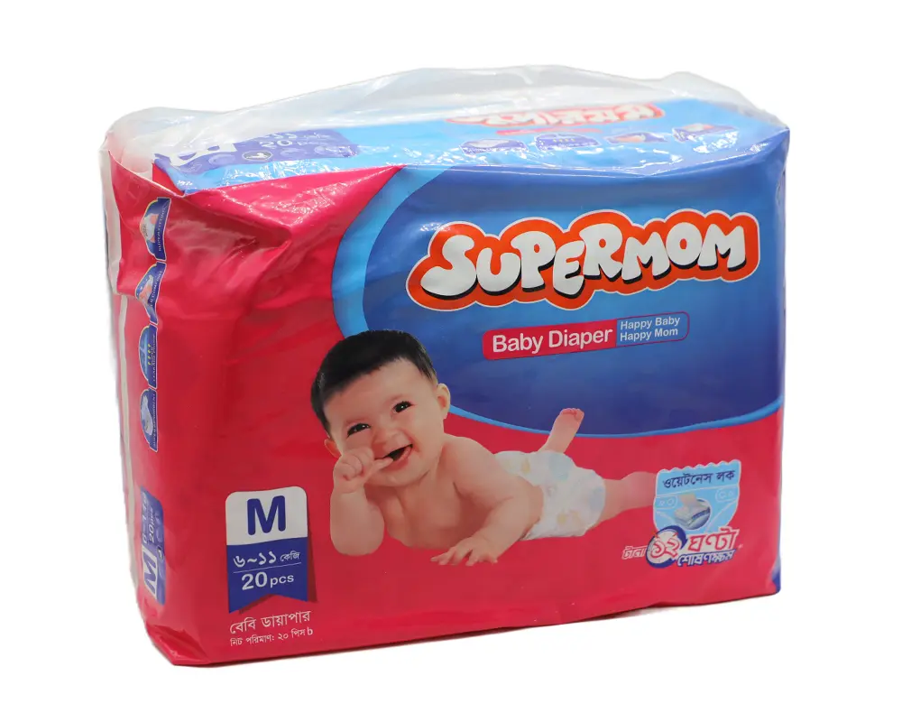 Supermom Baby Diaper M (6-11Kg) 26(±)6Pcs