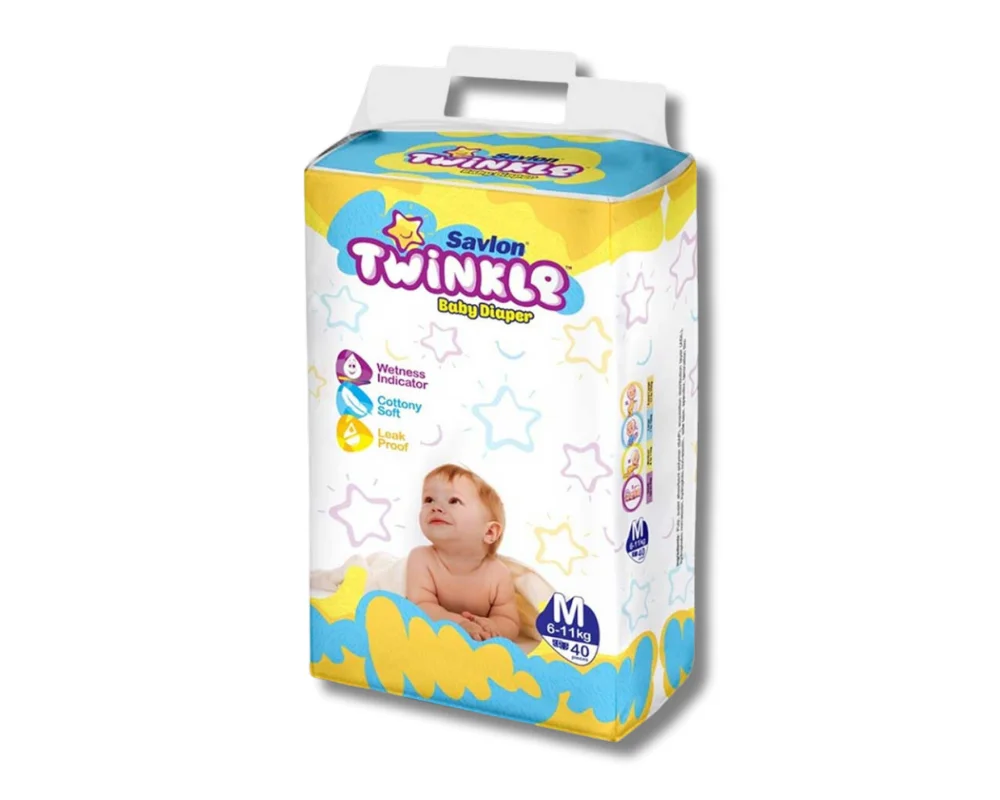 Savlon Twinkle Baby Diaper M (6-11kg) 40Pcs