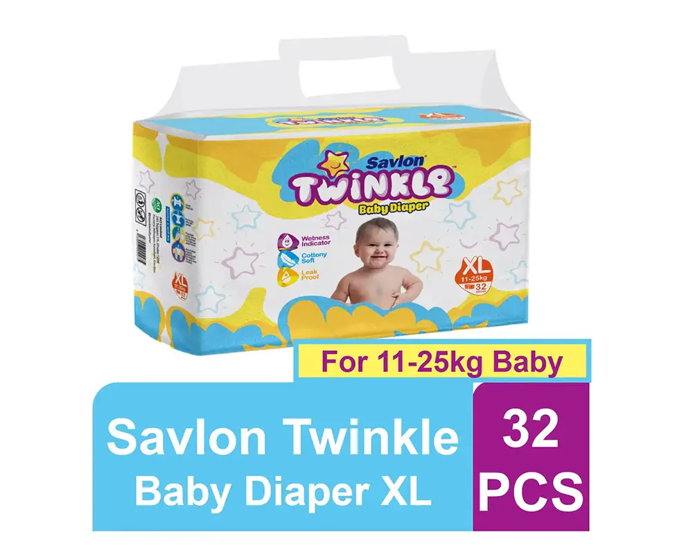 Savlon Twinkle Baby Diaper XL (11-25kg) 32Pcs