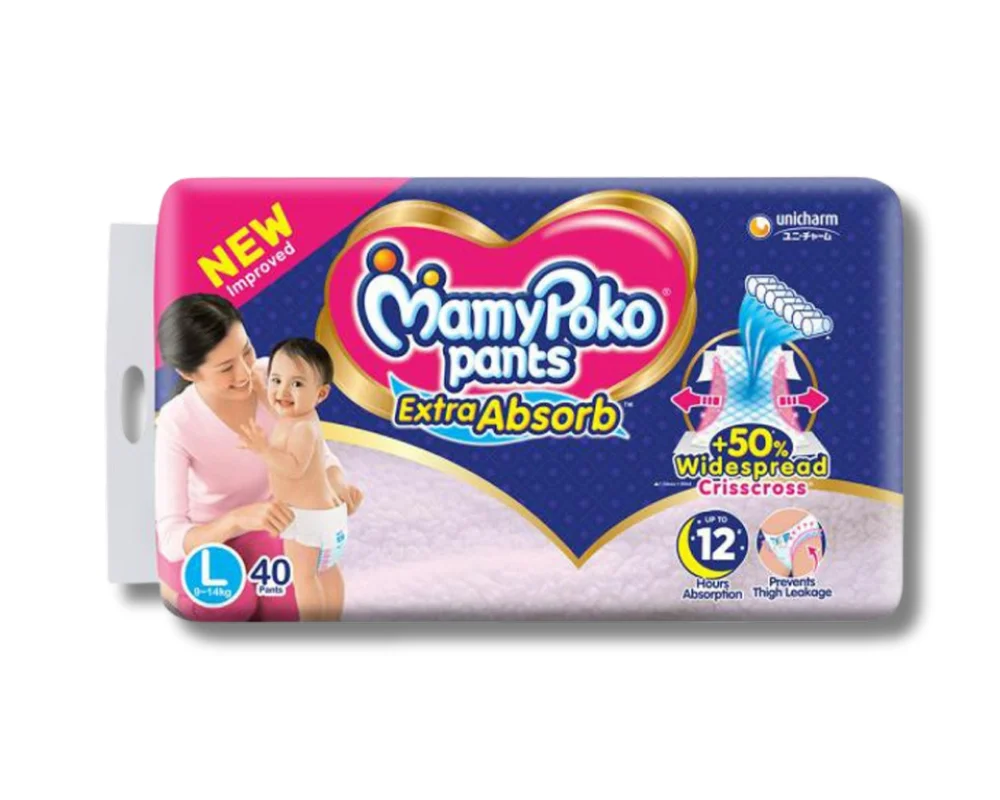 MamyPoko Pants Diaper L (9-14Kg) 40Pcs (India)