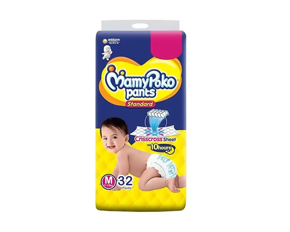 MamyPoko Pants Diaper Standard M (7-12Kg) 32(±)2Pcs (India)