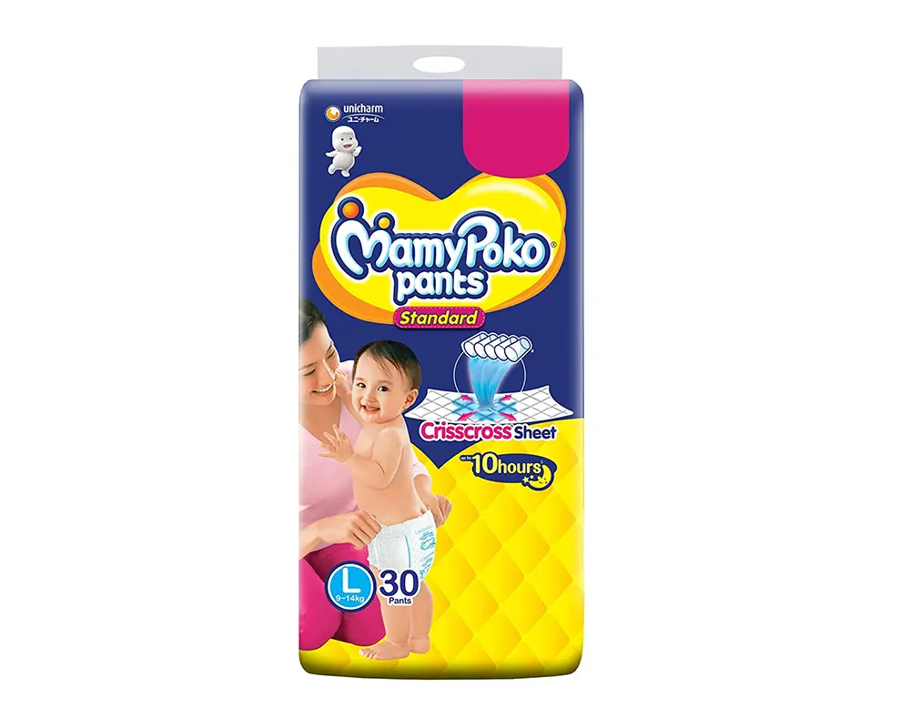 MamyPoko Pants Diaper Standard L (9-14Kg) 30Pcs (India)