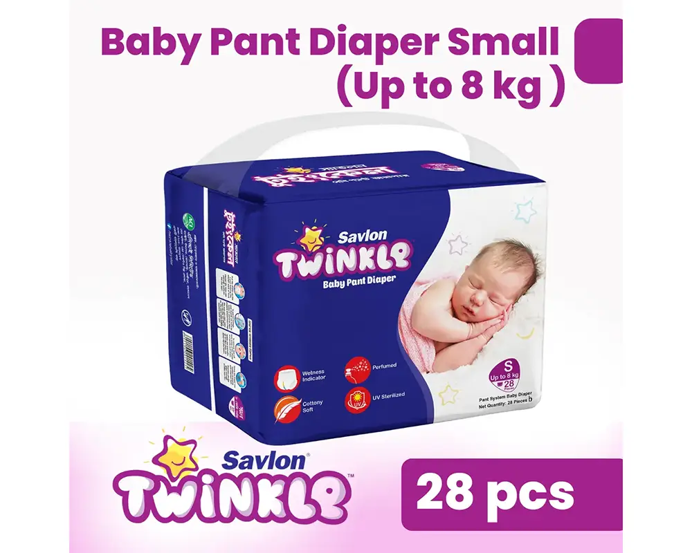Savlon Twinkle Baby Pant Diaper S 28Pcs