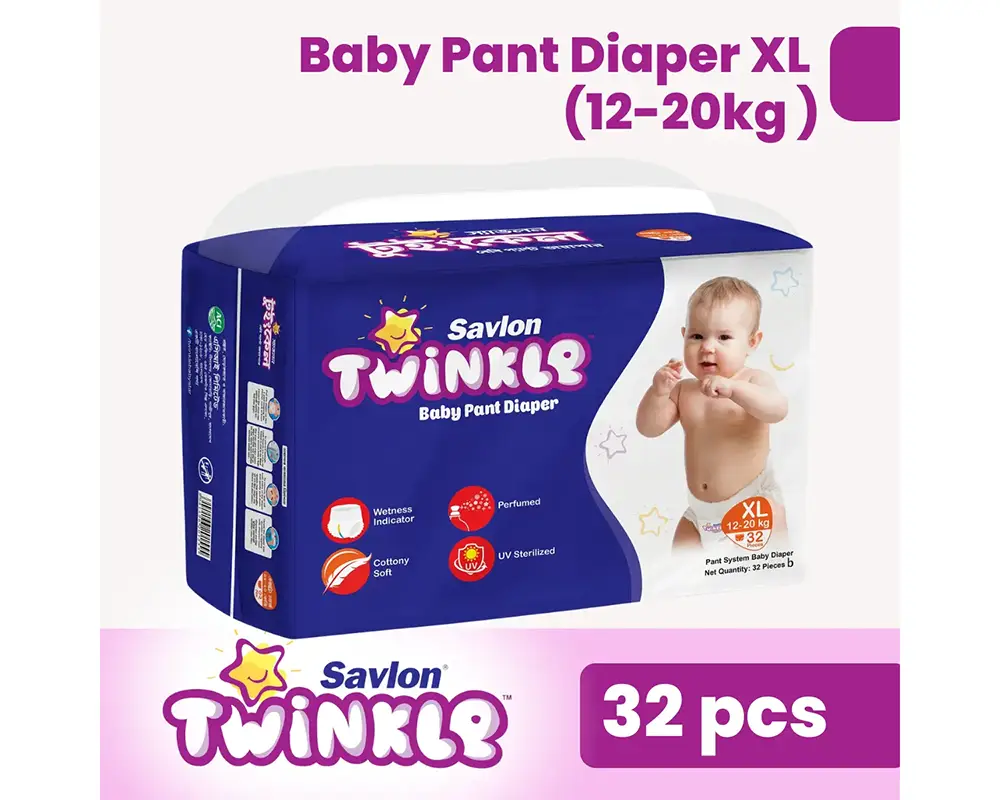 Savlon Twinkle Baby Pant Diaper XL 32Pcs