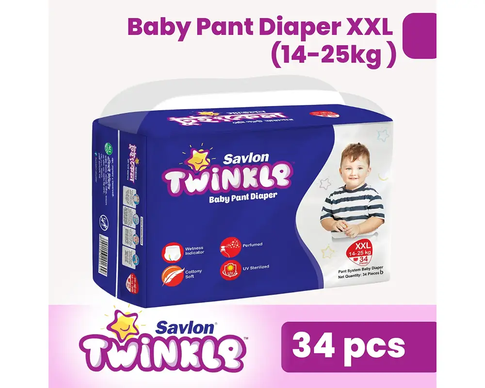Savlon Twinkle Baby Pant Diaper XXL 34Pcs