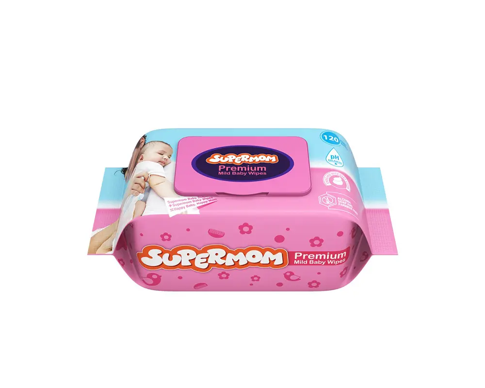 Supermom Premium Mild Baby Wipes 120Pcs