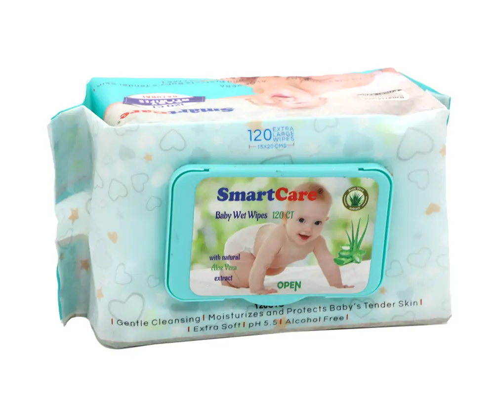 Smart Care Baby Wet Wipes Aloe Vera 120Pcs