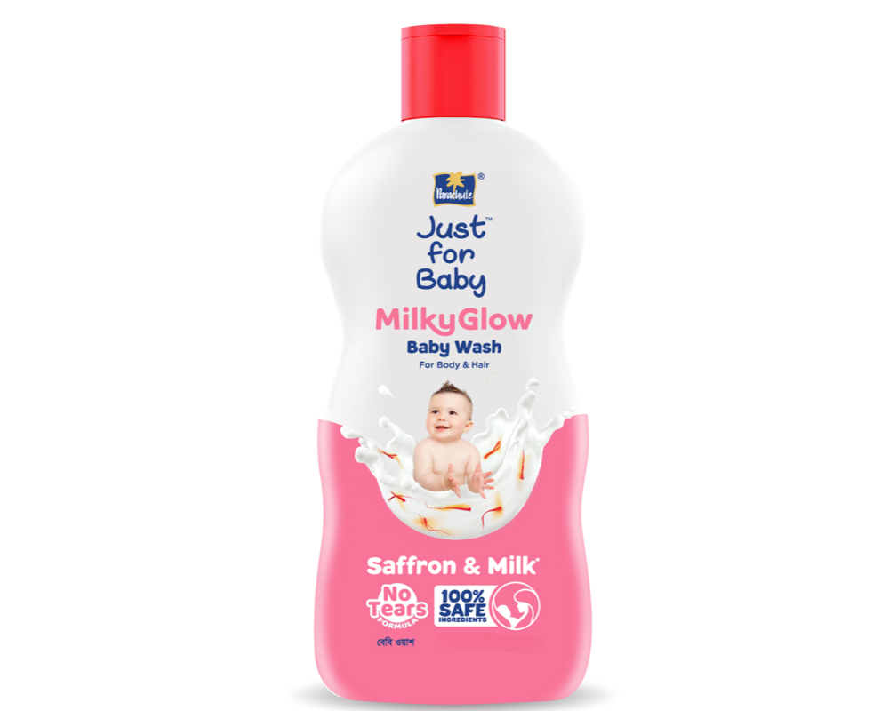 Parachute Just For Baby Milky Glow Wash 200ml (Buy1 Get 100ml Wa.Free)