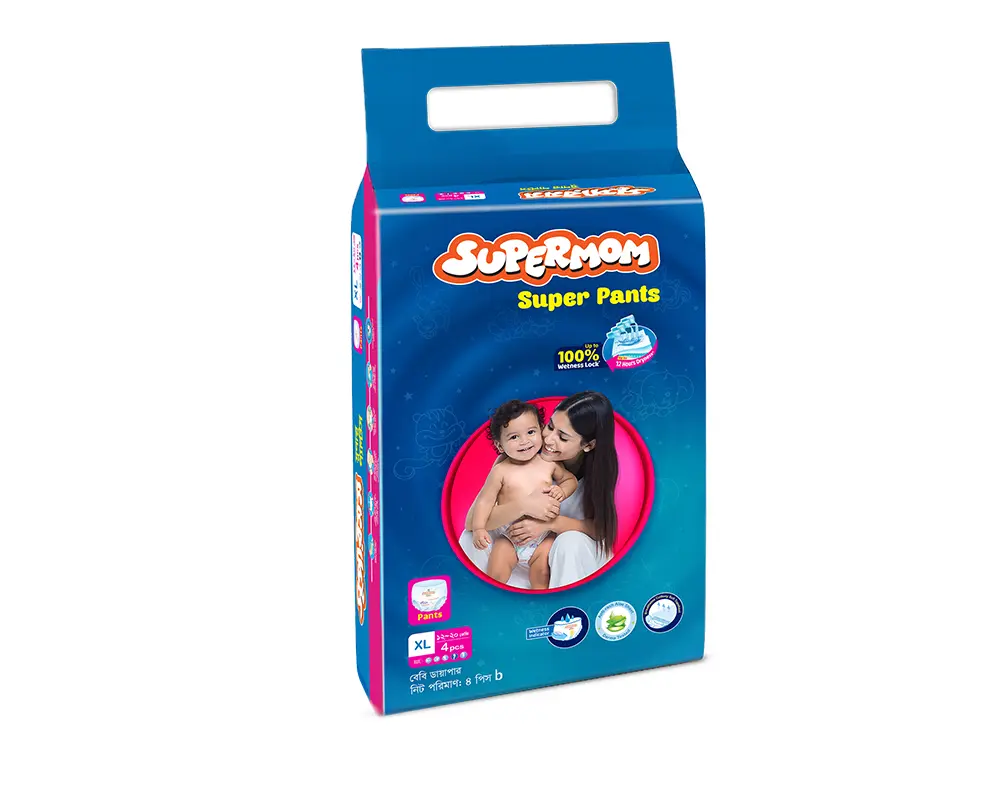 Supermom Super Pants Diaper XL (12-20Kg) 4Pcs