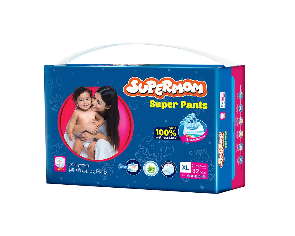 Supermom Super Pants Diaper XL (12-20Kg) 32Pcs