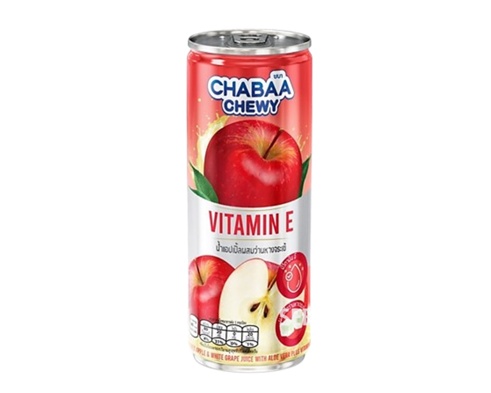 Chabaa Red Apple & White Grape Juice 230ml (Can)
