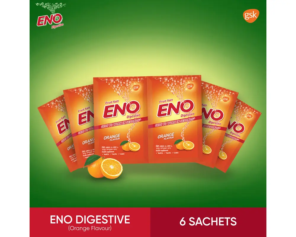 Eno Orange Flavor Fruit Salt 5gm (6Pcs Pack)