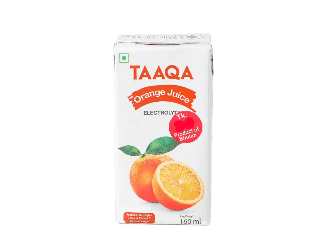 Taaqa Electrolyte Orange Juice 160ml (Bhutan)