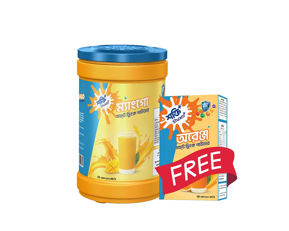 Shokti+ Mango Soft Drink Powder 500gm (Buy Get250gm Free)