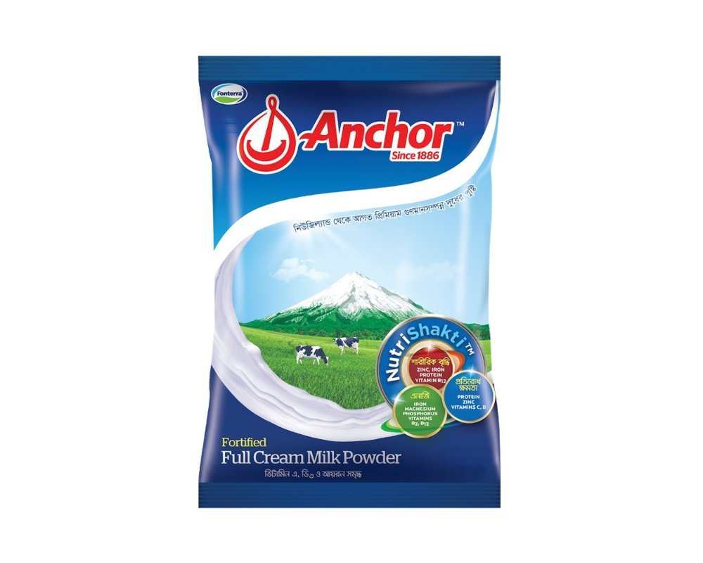 Anchor Fortified Instant Full Cream Milk Powder 500gm (Foil Pack)