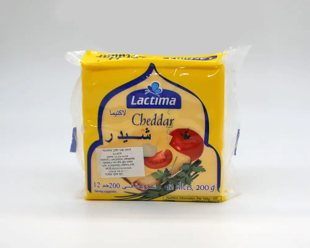 Lactima Slice Cheddar Cheese 200gm 12Pcs