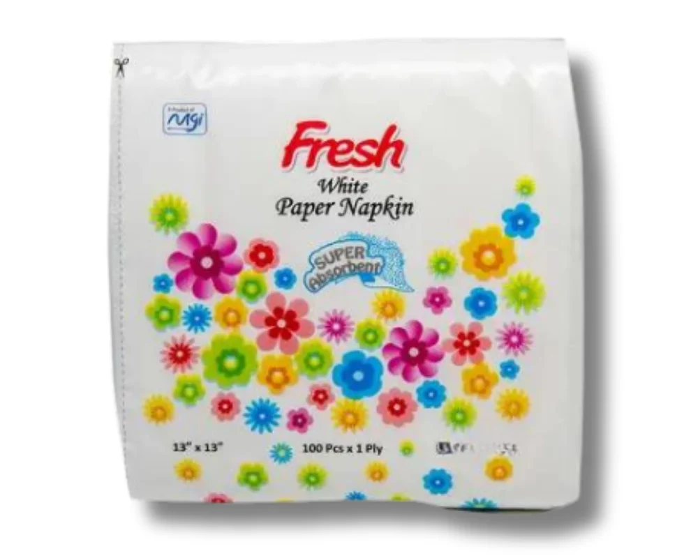 Fresh White Paper Napkin 100PcsX1Ply