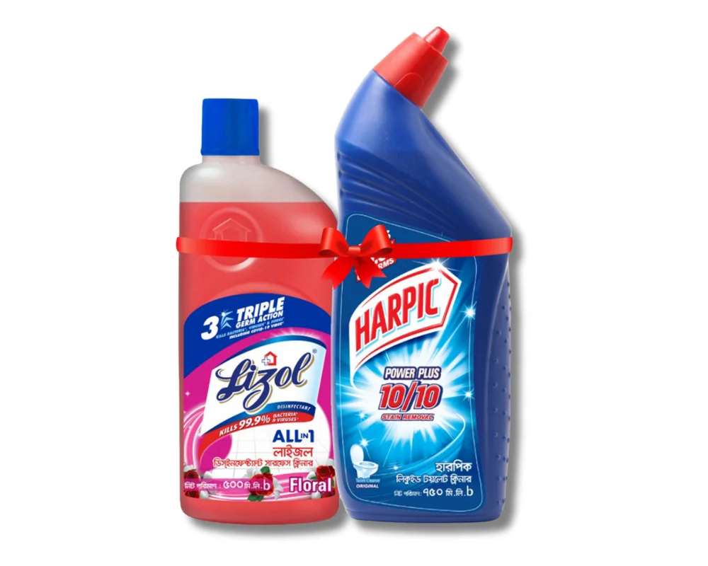 Harpic 750ml+Lizol 500ml (Buy2 Save 20tk)
