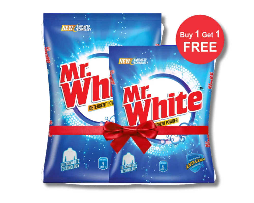 Mr. White Detergent Powder 2kg (Buy1 Get1kg Free)