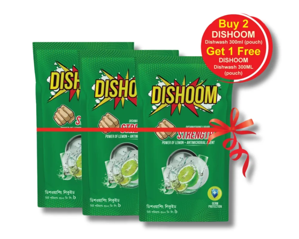 Dishoom Dishwashing Liquid 300ml (Pouch) (Buy2 Get1 Free)