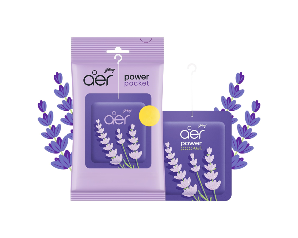 Godrej Aer Power Pocket Lavender Bloom 10gm (Buy4 Get1 Free)