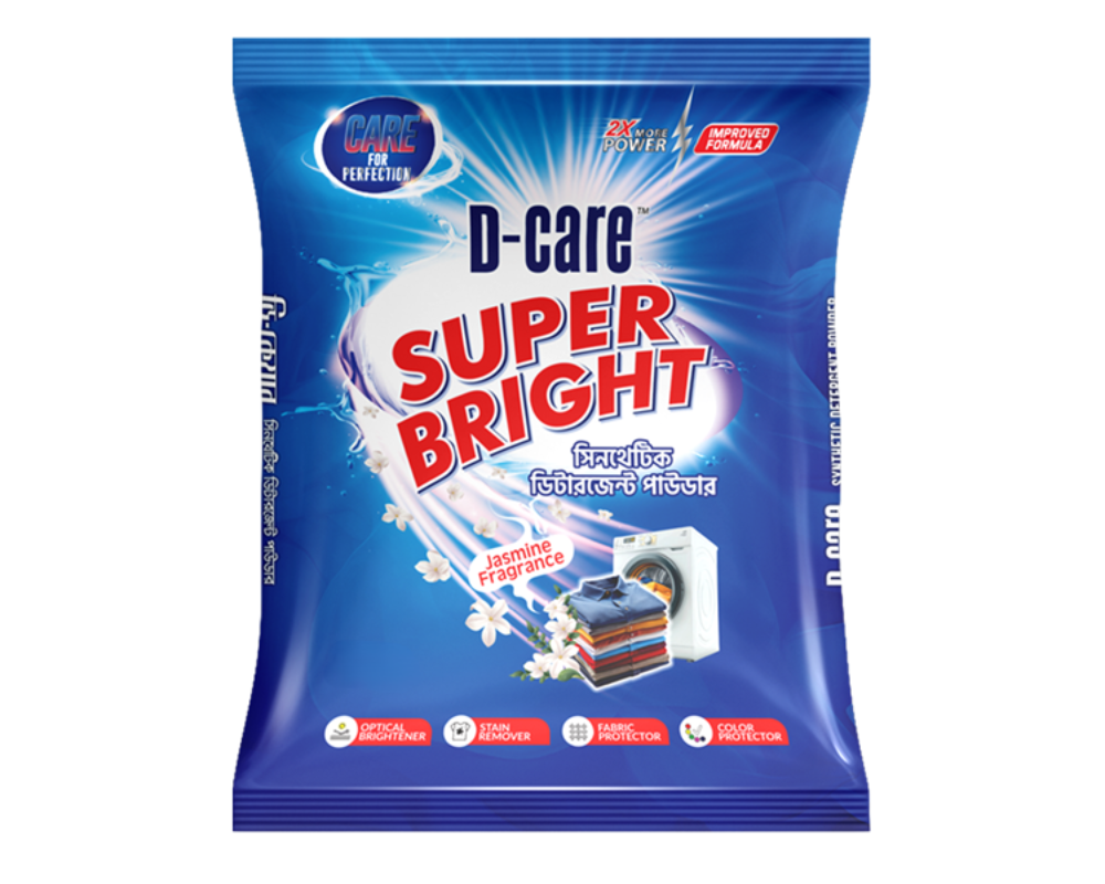 D-Care Super Bright Detergent Powder 2kg (Buy1 Get1kg Free)