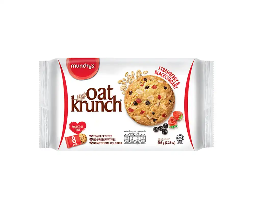 Munchy's Oat Krunch Strawberry & Blackcurrant Cookies 208gm