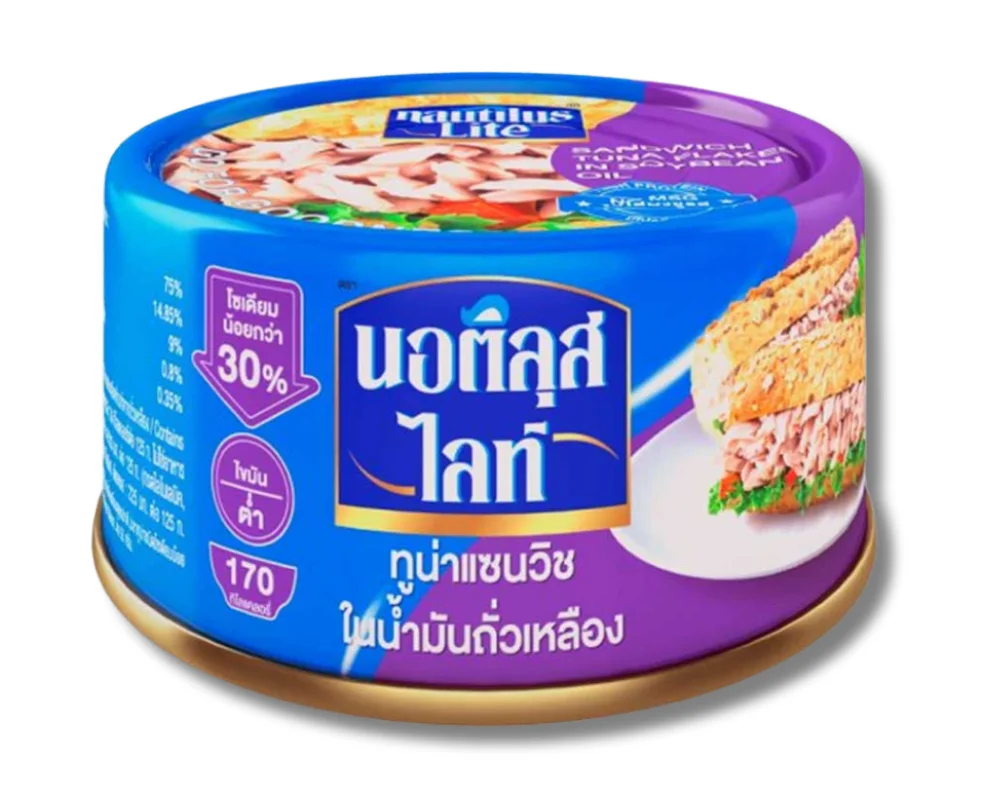 Nautilus Sandwich Tuna in Soybean Oil 185(±)20gm