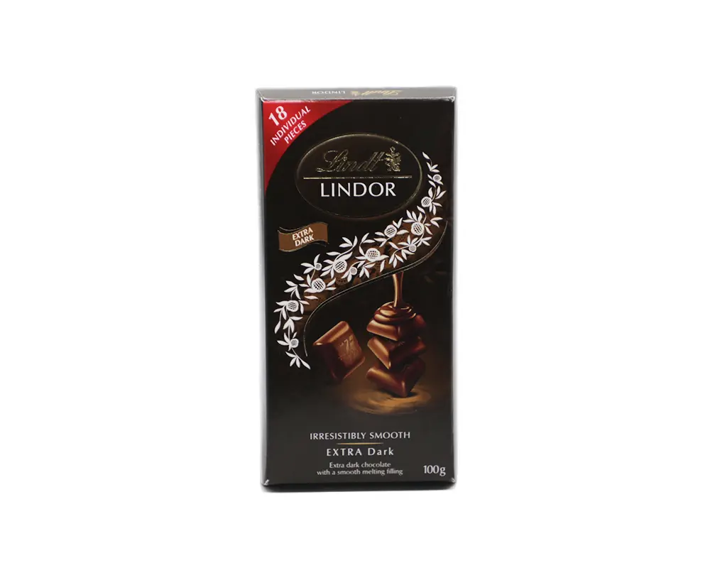 Lindt Lindor Extra Dark Chocolate 60% Bar 100gm