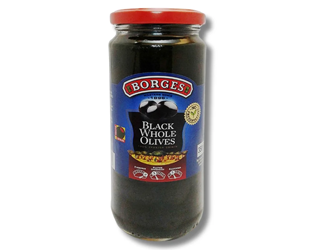 Borges Black Whole Olives 350gm