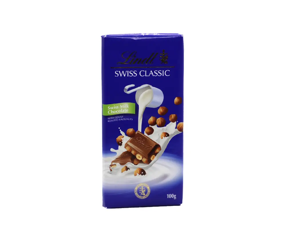 Lindt Swiss Milk Hazelnut Chocolate 100gm