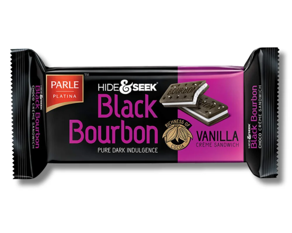 Parle Black Bourbon Vanilla Cream Sandwich 100gm (Buy2 Get1 Free)