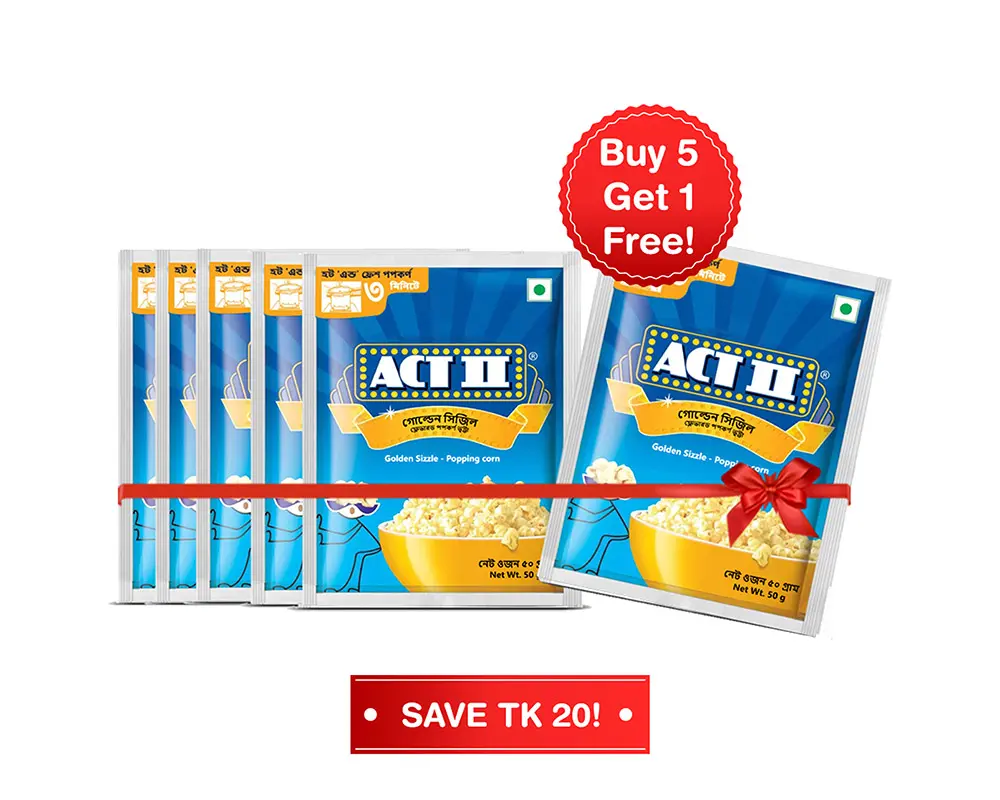 ACT II Golden Sizzle Popcorn 50gm (Buy5 Get1 Free)