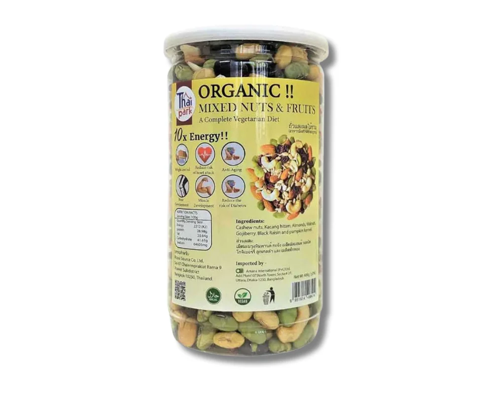 Thai Park Organic Mixed Nuts & Fruits 200gm Thailand