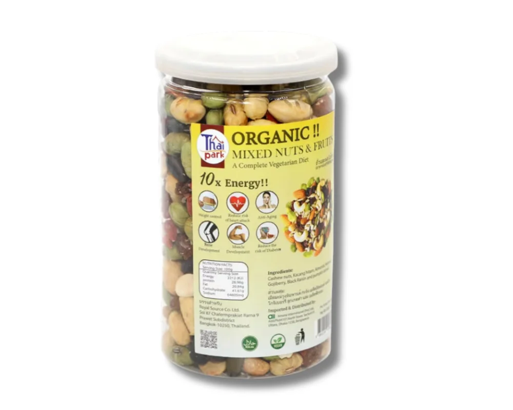 Thai Park Organic Mixed Nuts & Fruits 400gm Thailand