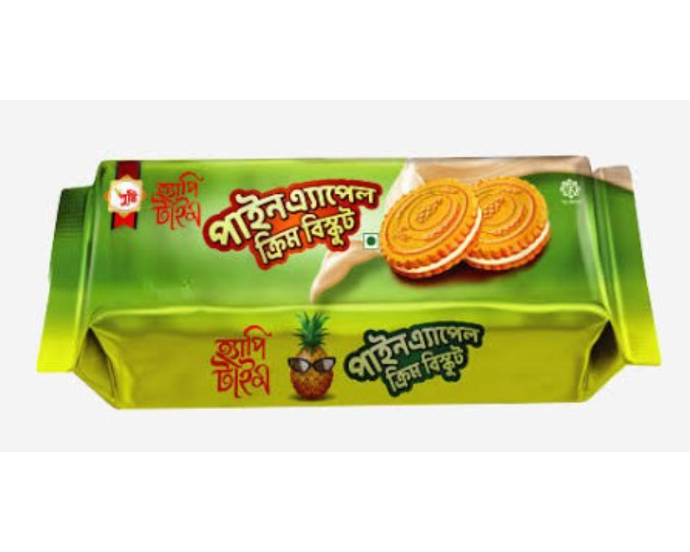 Pusti Happy Time Pineapple Cream Biscuit 125gm