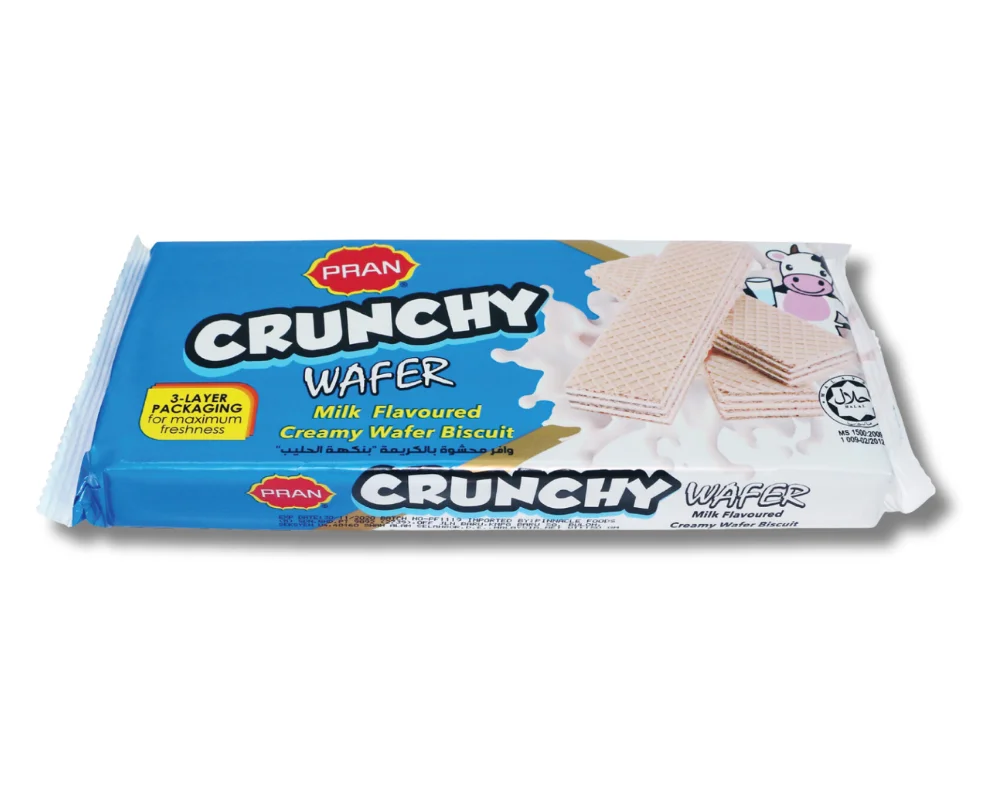 Pran Crunchy Milk Wafer Biscuit 75gm (Buy1 Get1 Free)