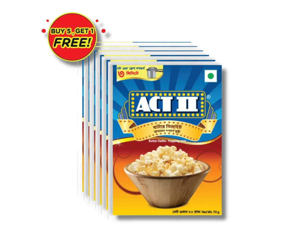 ACT II Butter Delite Popcorn 70gm (Buy5 Get1 Free)