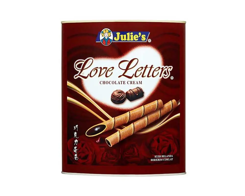 Julie's Love Letters Wafer Chocolate Hazelnut 150gm Malaysia