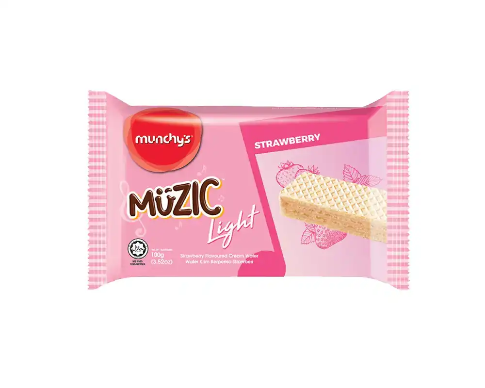 Munchy's Muzic Light Strawberry Wafer 100gm