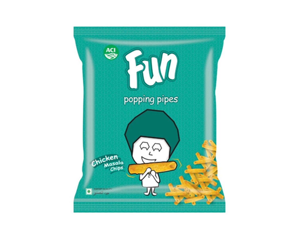 ACI Fun Popping Pipes Chicken Masala Chips 18gm