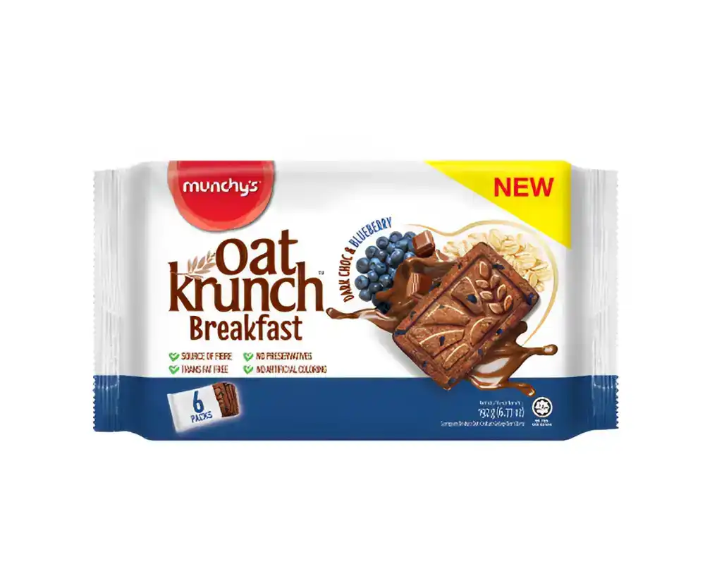 Munchy's Oat Krunch Breakfast Dark Choc & Blueberry Biscuit 192gm