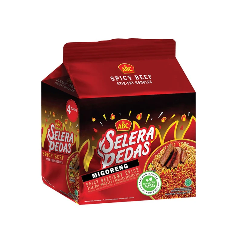MI ABC Selera Spicy Beef Noodle 4X80gm Indonesia