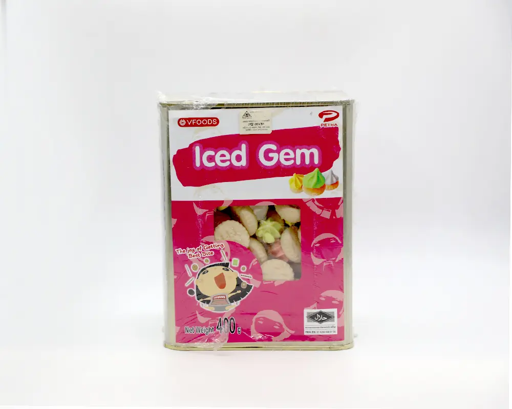V Foods Iced Gem Biscuit 400gm (Tin) (Thailand)