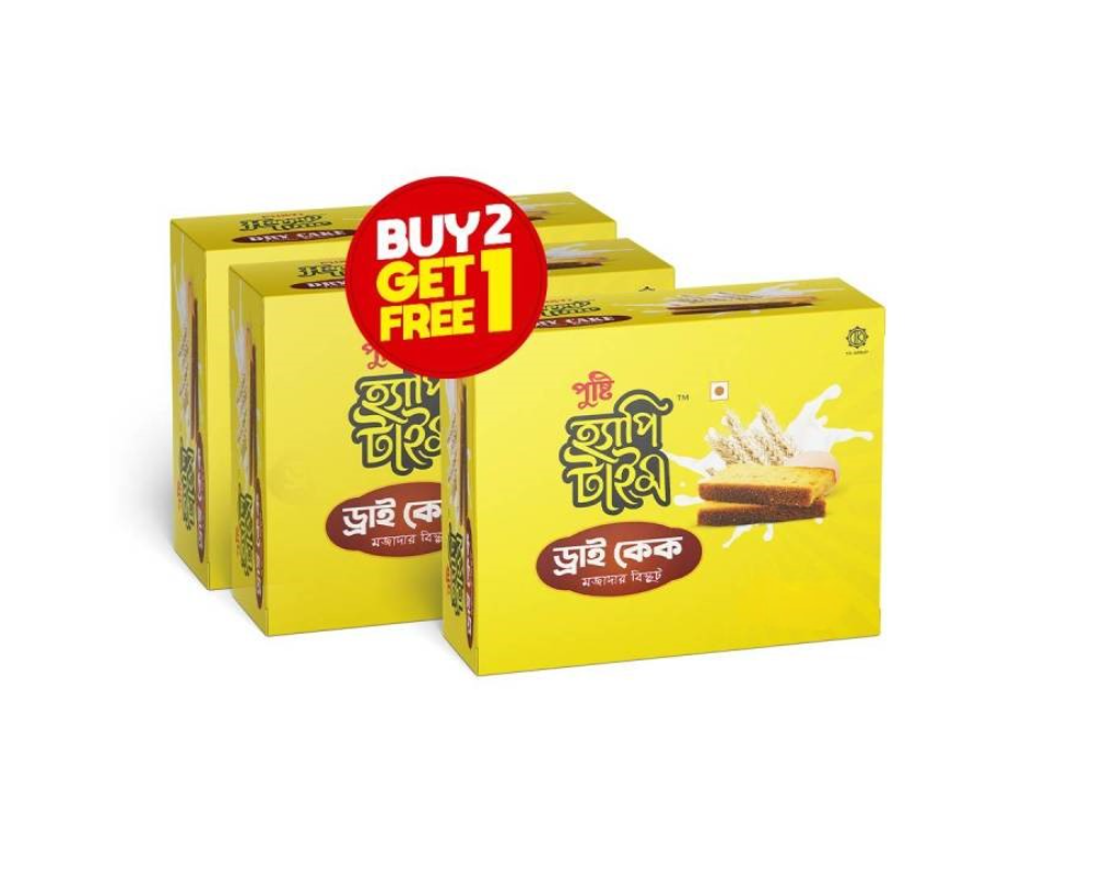 Pusti Happy Time Dry Cake 300gm (Buy2 Get1 Free)
