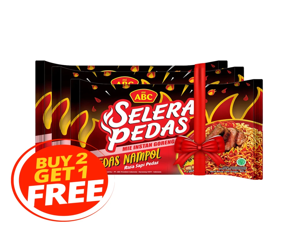 MI ABC Selera Pedas Beef Noodle 80gm Indonesia (Buy1 Get1 Free)
