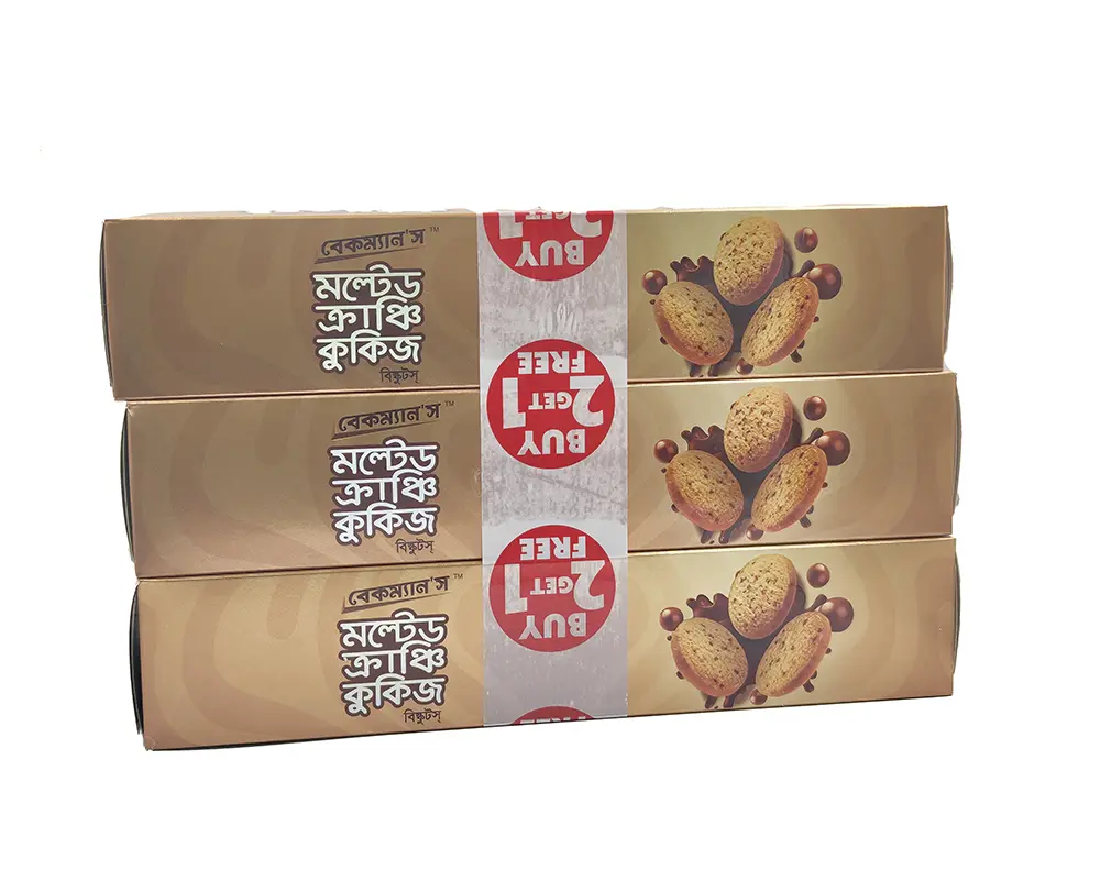 Bakeman's Malted Crunch Cookies Biscuit 135gm (Buy2 Get1 Free)