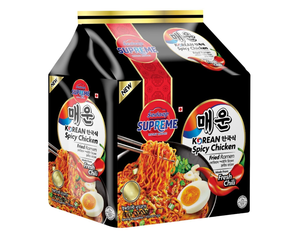 Sedaap Supreme Korean Spicy Chicken Noodles 348gm