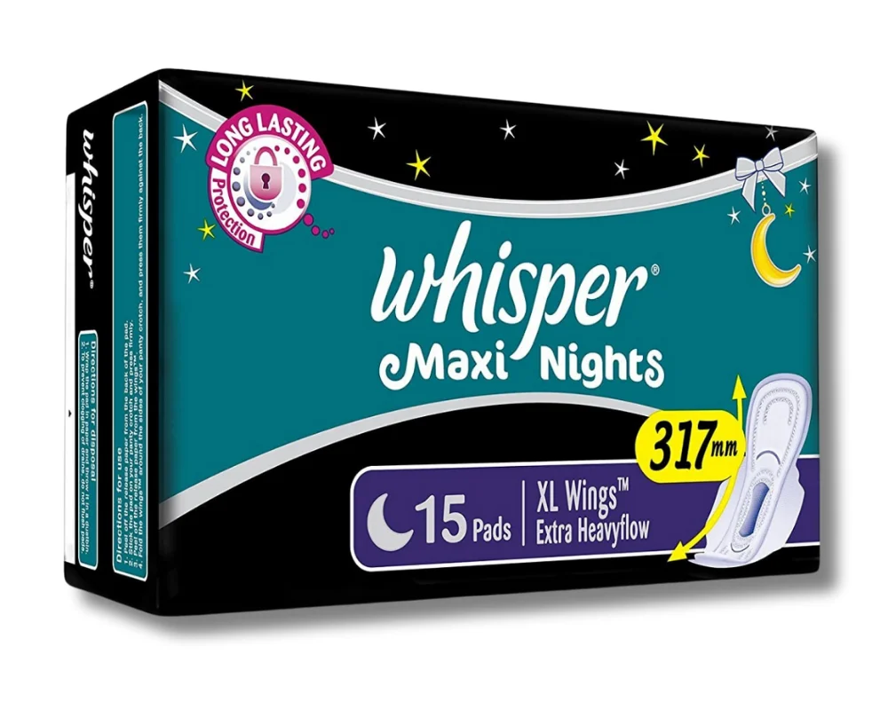 Whisper Maxi Nights Wings 15Pads