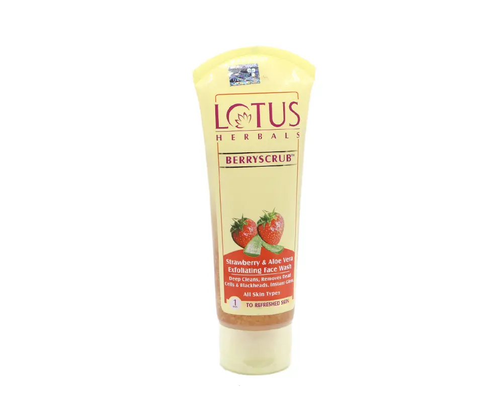 Lotus Berry Scrub Strawberry & Aloe Vera Face Wash 120ml